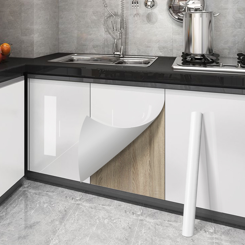 Kitchen Queen - Autocollants muraux pour armoires blanches brillantes,