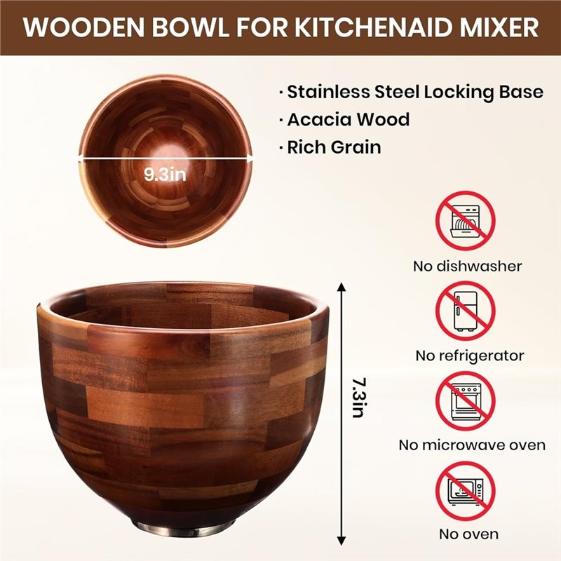 ABGH-Bol mélangeur en bois pou - Kitchenaid Baking Bowl avis et prix