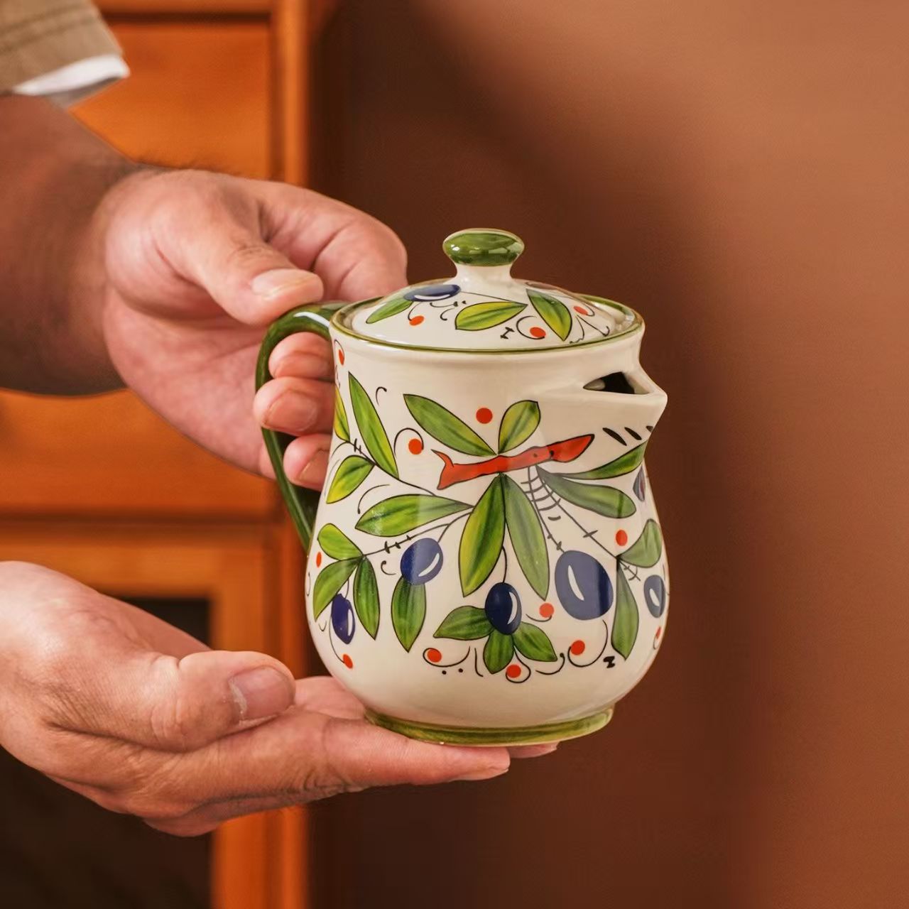 Pot d'huile de fleur en cérami - Kitchen Queen avis et prix