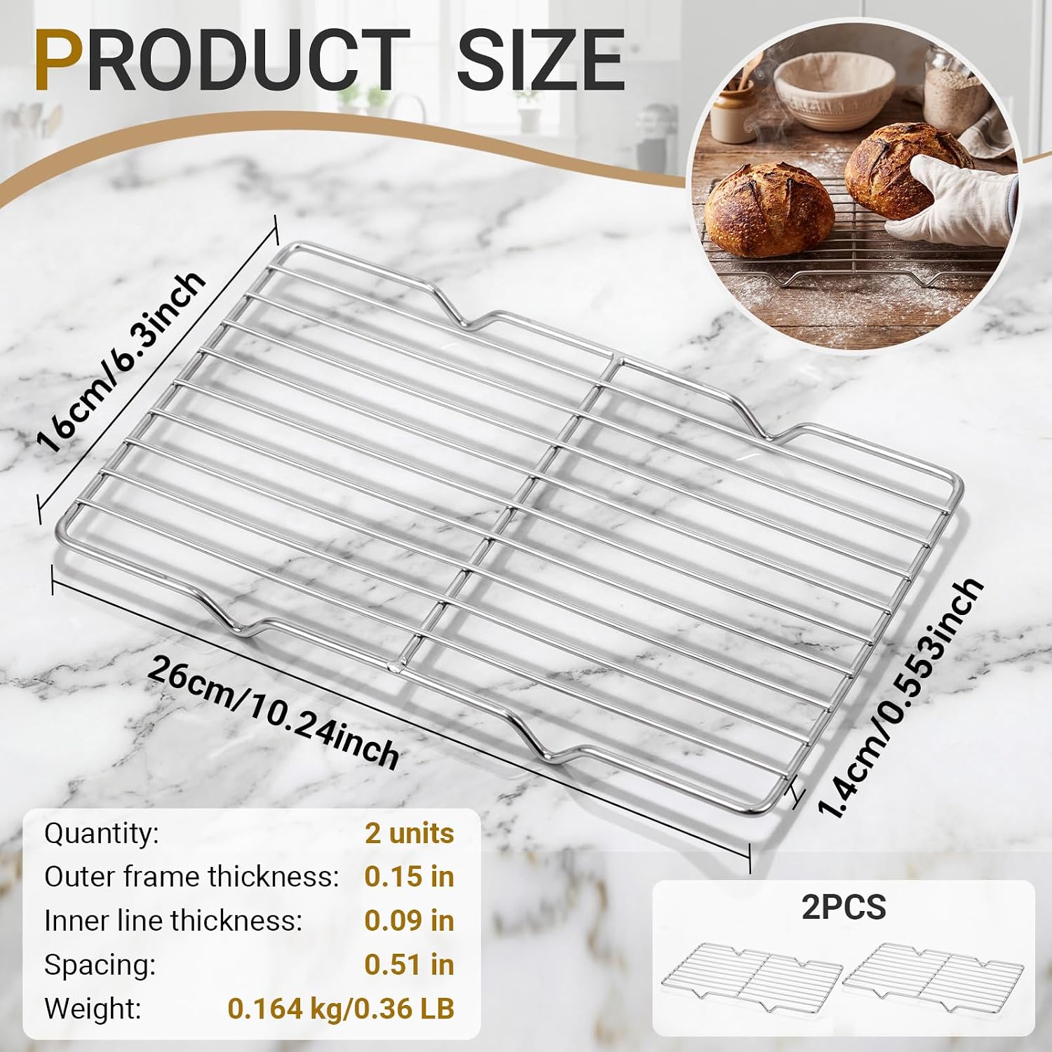 Lot de 2 grilles de refroidiss - Cooling Rack Wire avis et prix
